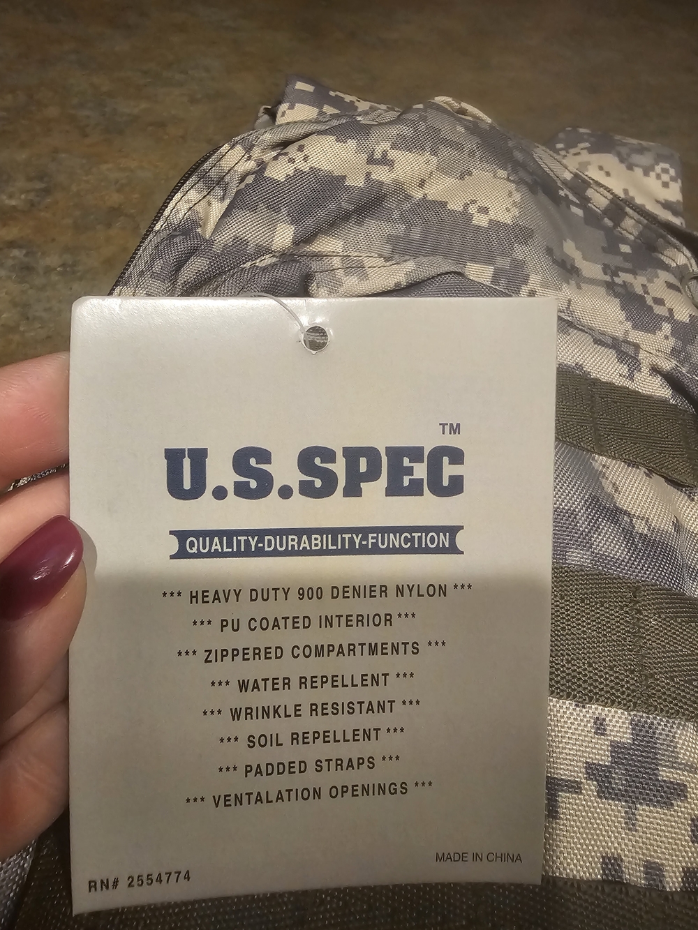 Digital Camo Tactical Sling Pack - Gray With Water - Picture 6 of 9